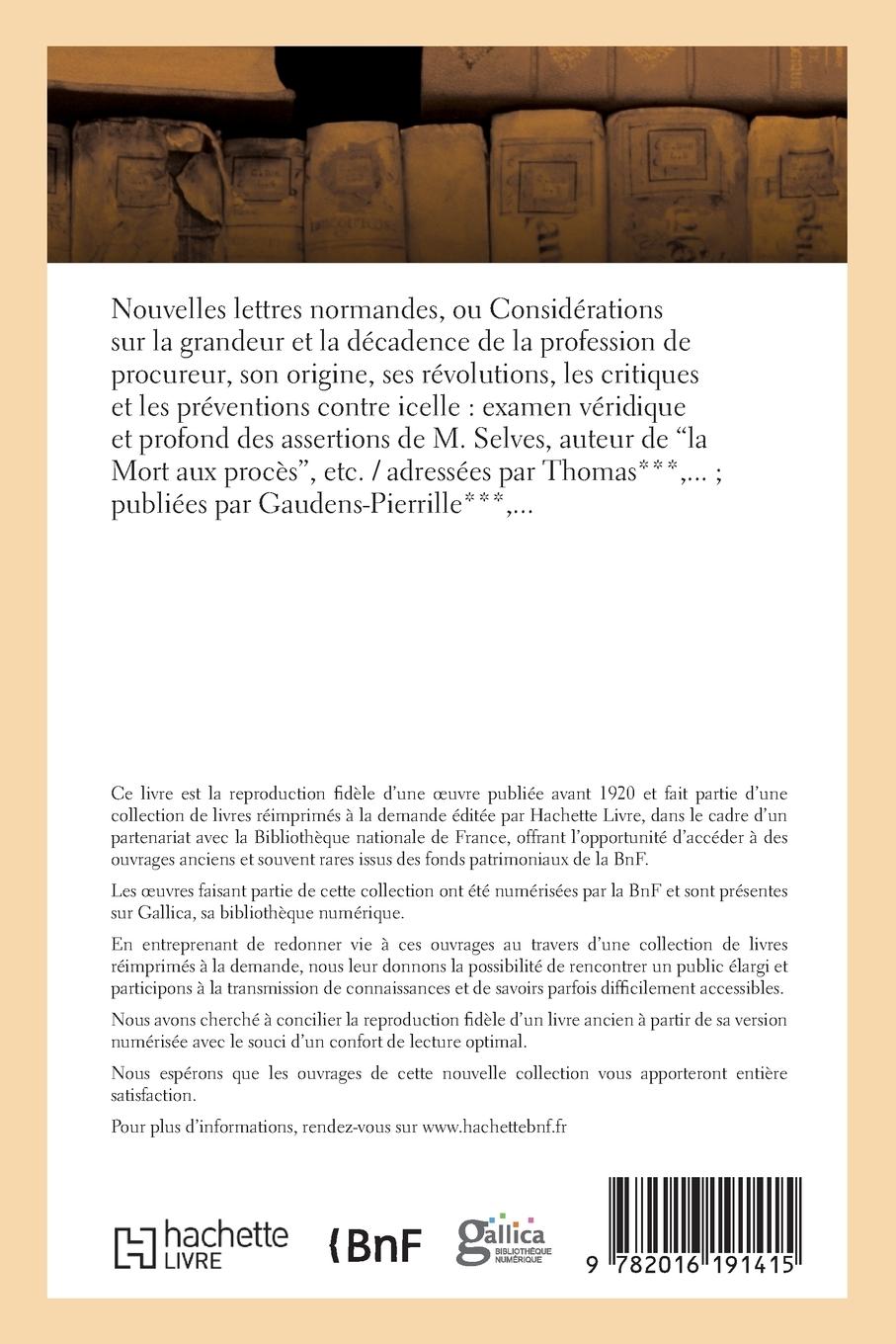 Rückseitencover Nouvelles Lettres Normandes