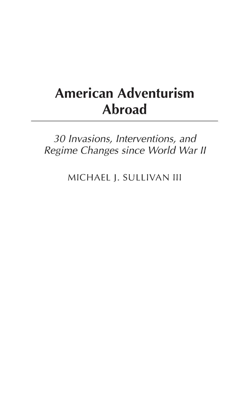 Vorderes Coverbild American Adventurism Abroad