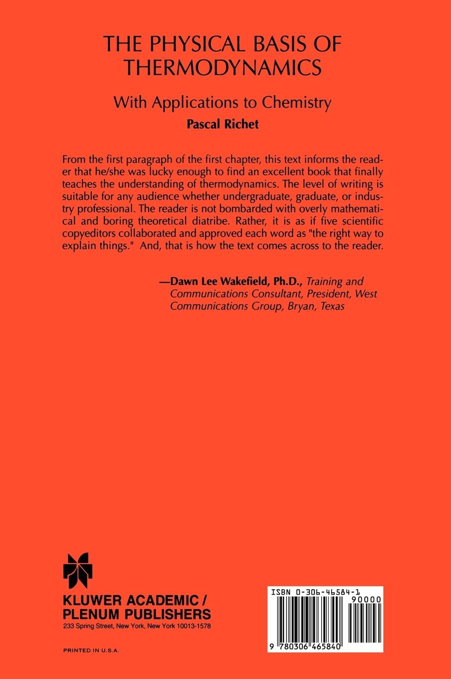 Rückseitencover The Physical Basis of Thermodynamics