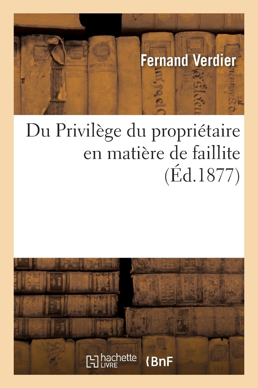 Vorderes Coverbild Du Privilège Du Propriétaire En Matière de Faillite