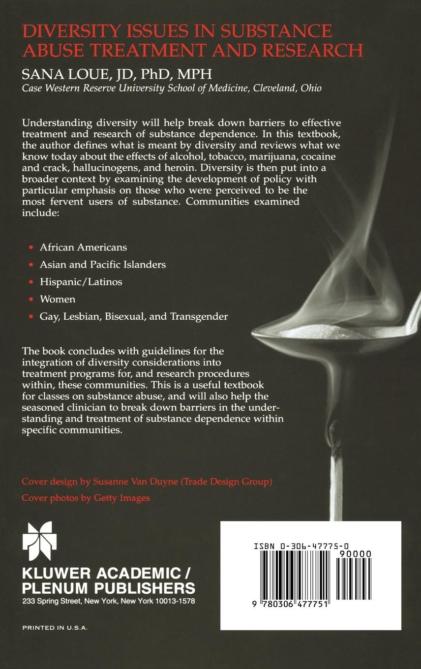 Rückseitencover Diversity Issues in Substance Abuse Treatment and Research
