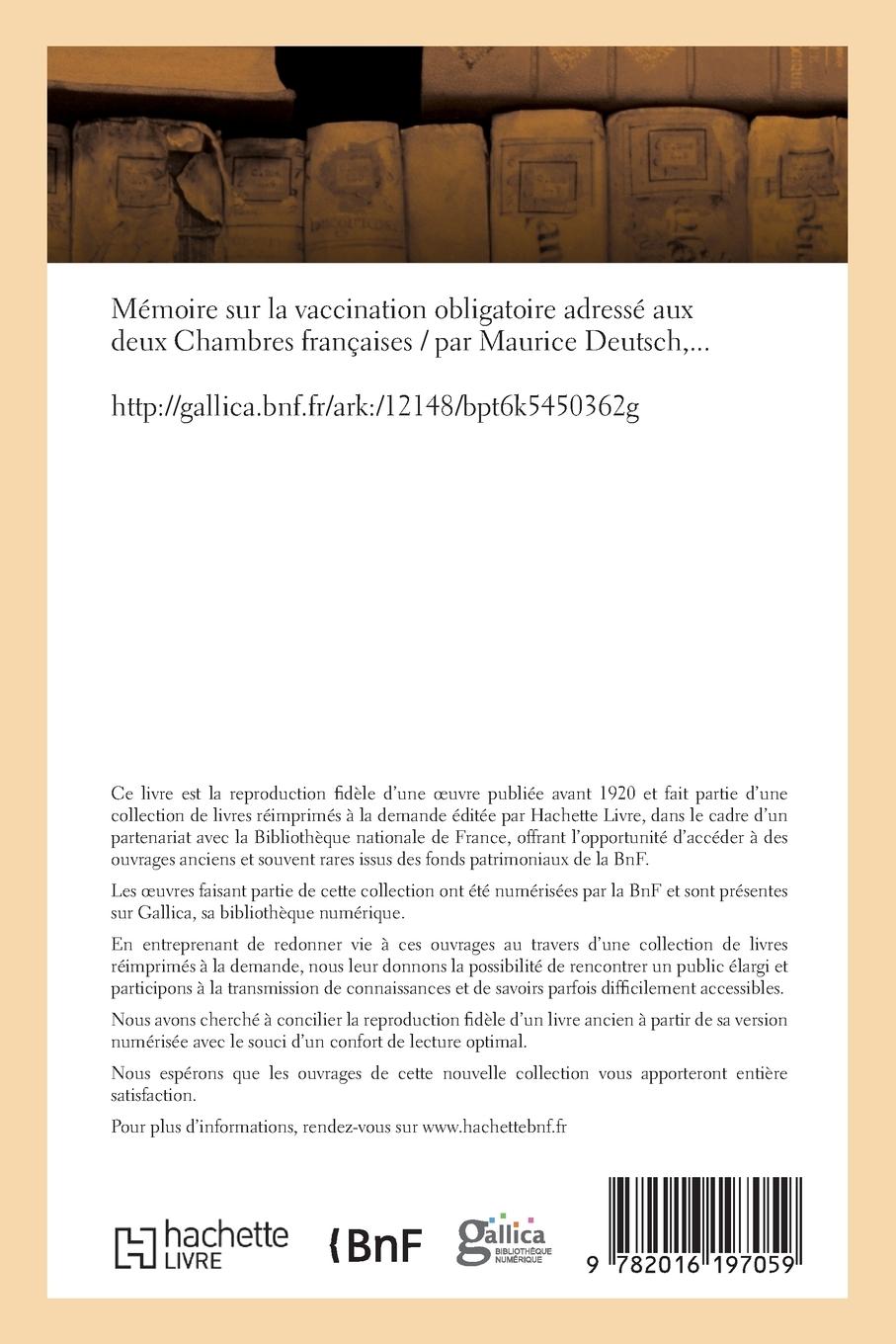 Rückseitencover Vaccination Obligatoire Adressé Aux Deux Chambres Françaises