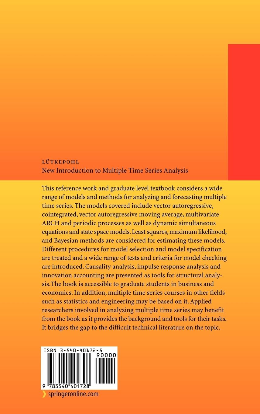 Rückseitencover New Introduction to Multiple Time Series Analysis