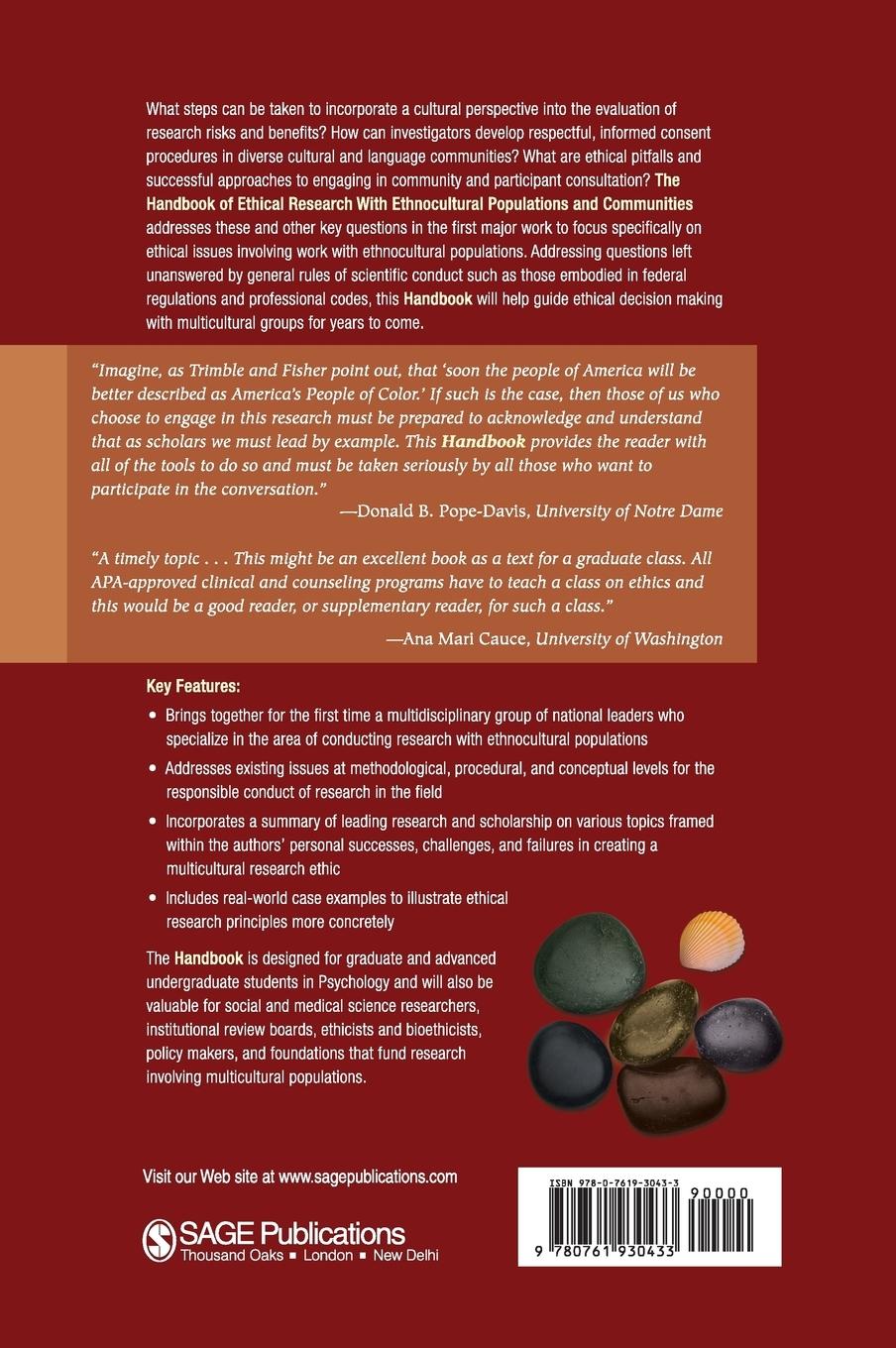 Rückseitencover The Handbook of Ethical Research with Ethnocultural Populations and Communities