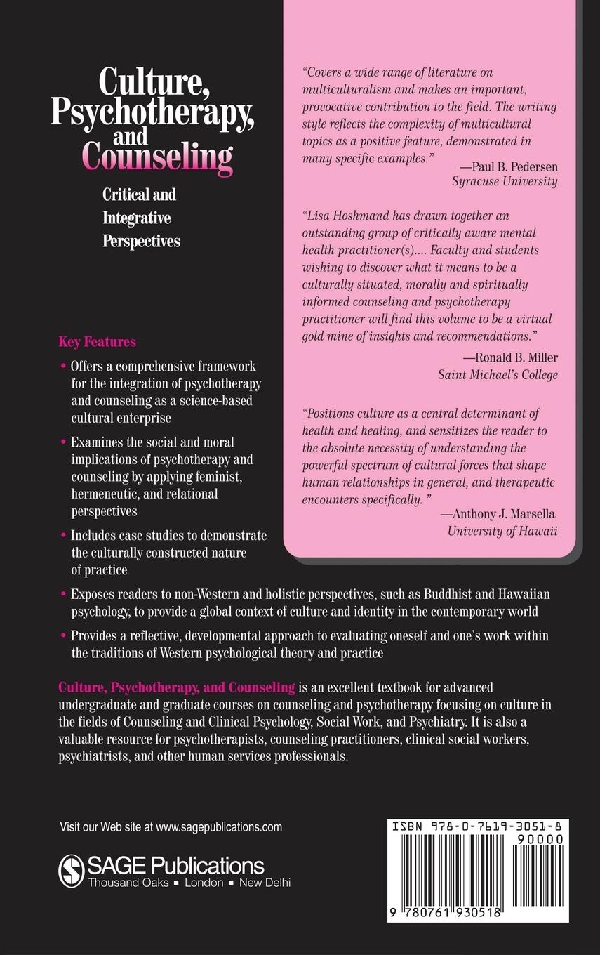 Rückseitencover Culture, Psychotherapy, and Counseling