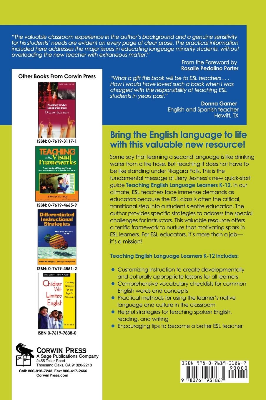 Rückseitencover Teaching English Language Learners K-12