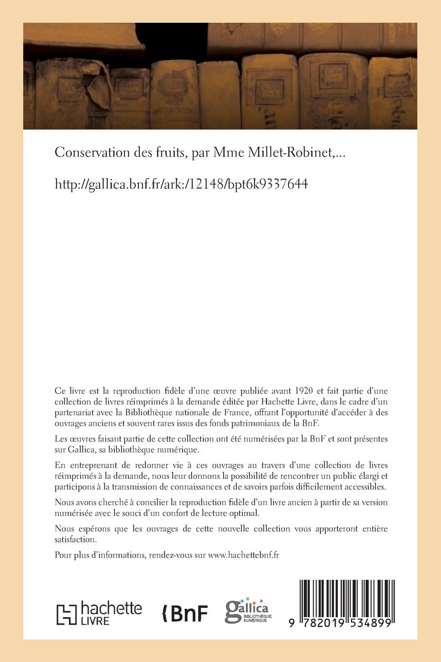 Rückseitencover Conservation Des Fruits