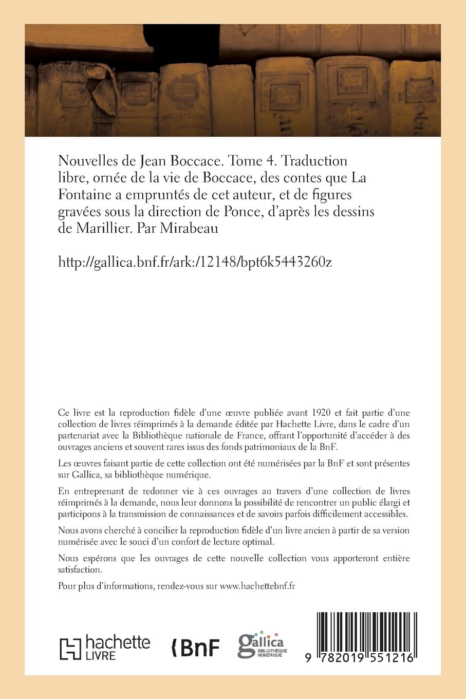 Rückseitencover Nouvelles de Jean Boccace. Tome 4