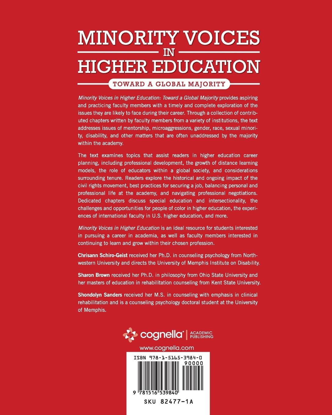 Rückseitencover Minority Voices in Higher Education