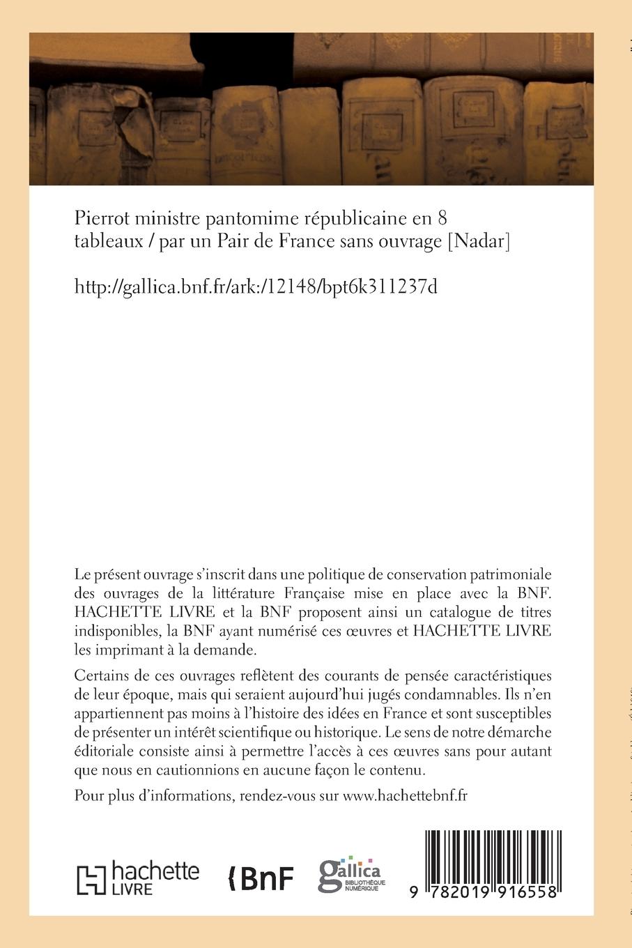 Rückseitencover Pierrot Ministre Pantomime Républicaine En 8 Tableaux