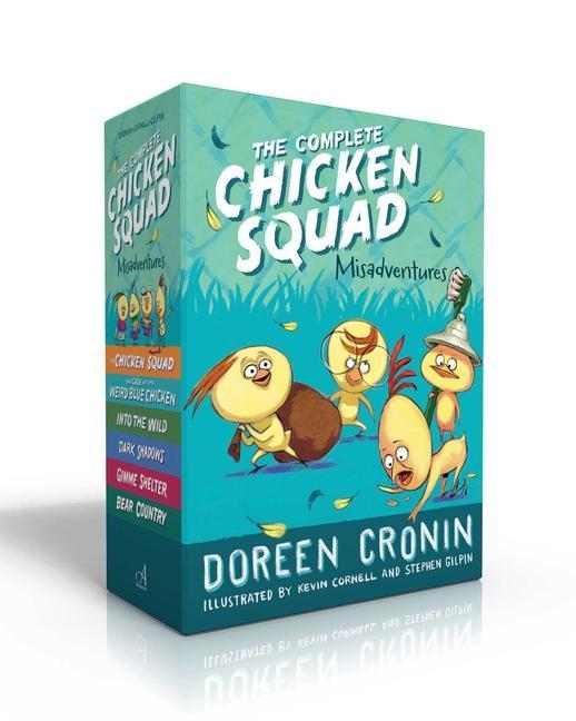 Vorderes Coverbild The Complete Chicken Squad Misadventures (Boxed Set): The Chicken Squad; The Case of the Weird Blue Chicken; Into the Wild; Dark Shadows; Gimme Shelte
