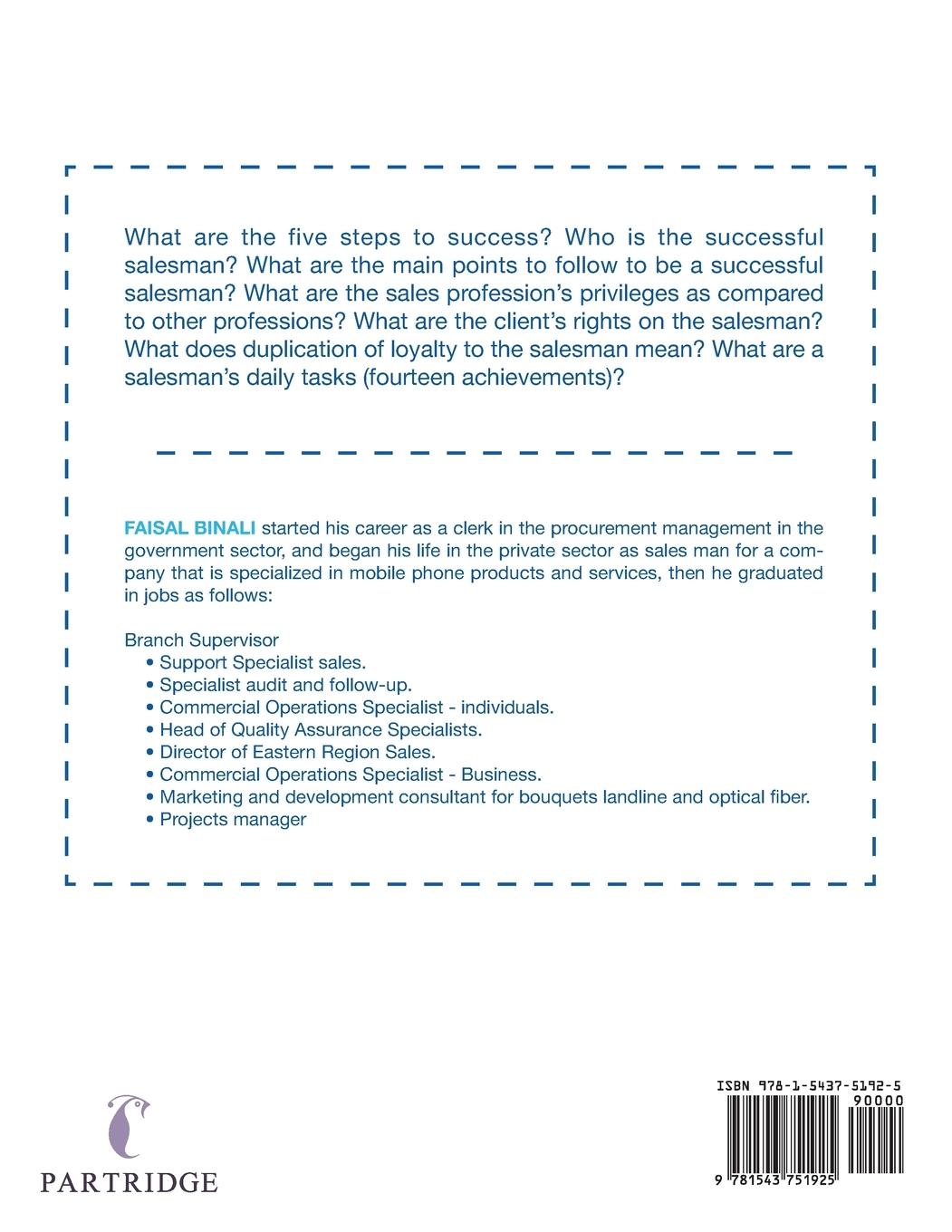 Rückseitencover Five Substantial Steps and More... for Success in the World of Sales