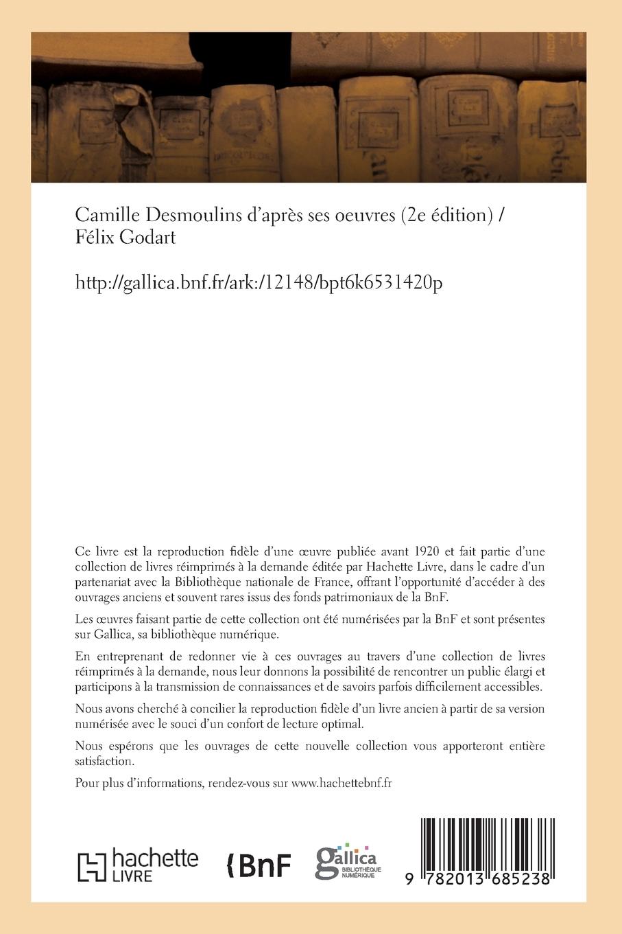 Rückseitencover Camille Desmoulins d'Après Ses Oeuvres 2e Édition