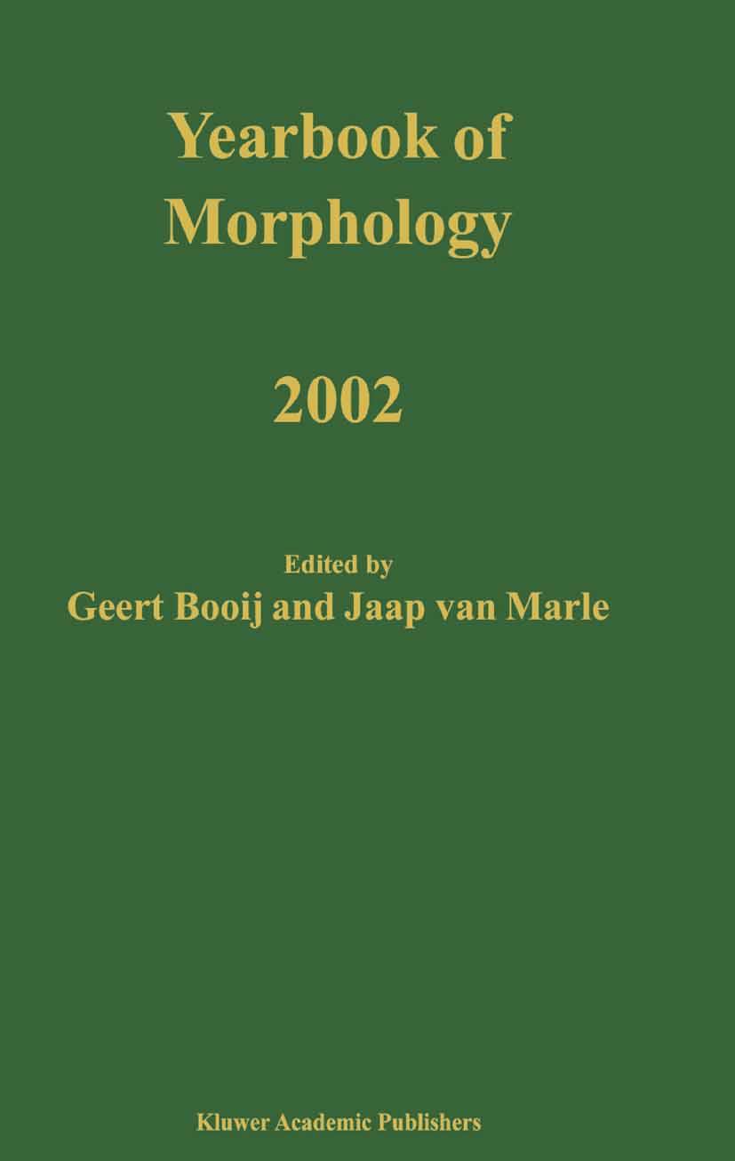 Vorderes Coverbild Yearbook of Morphology 2002