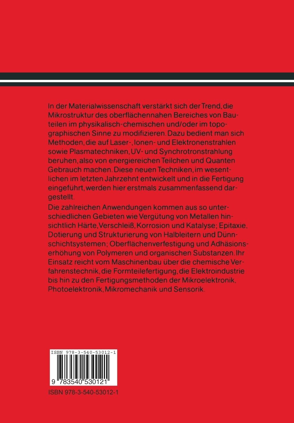 Rückseitencover Oberflächen- und Dünnschicht-Technologie