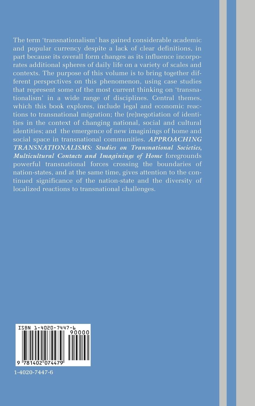 Rückseitencover Approaching Transnationalisms