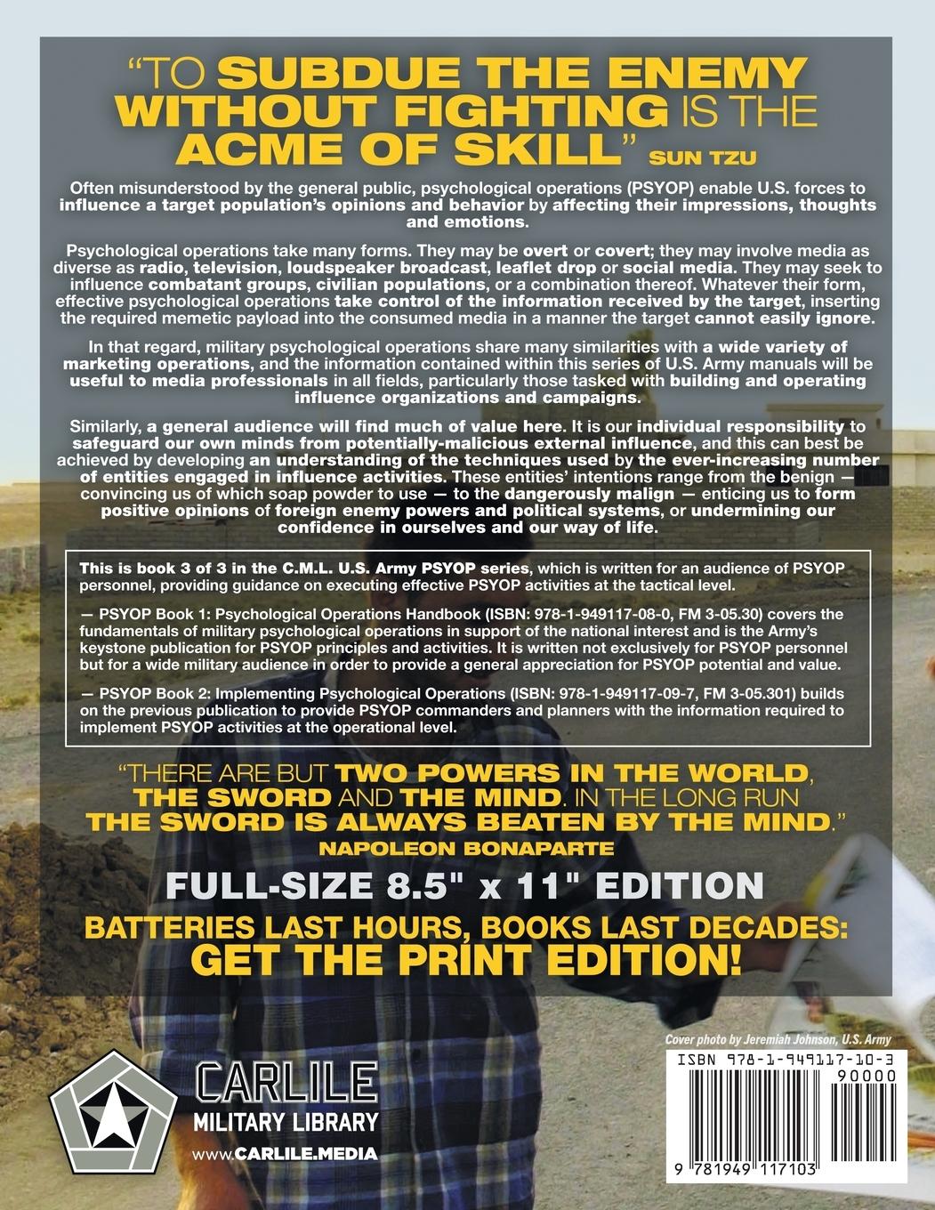 Rückseitencover US Army PSYOP Book 3 - Executing Psychological Operations