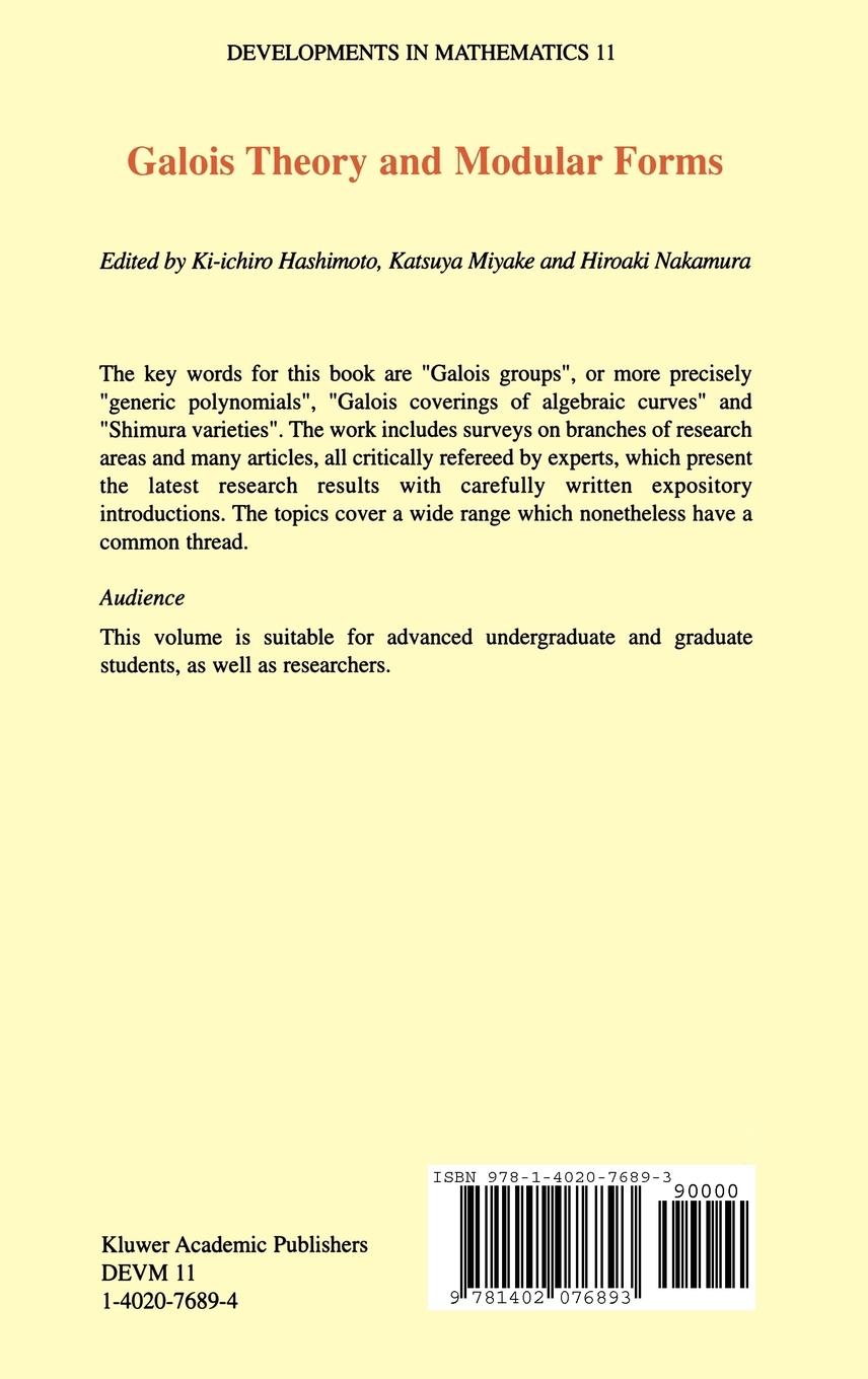 Rückseitencover Galois Theory and Modular Forms