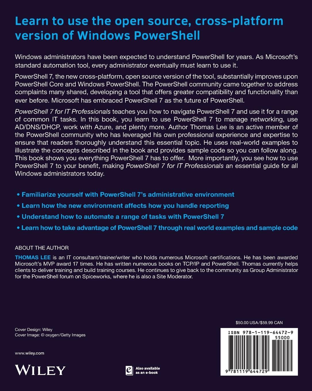 Rückseitencover Powershell 7 for It Professionals