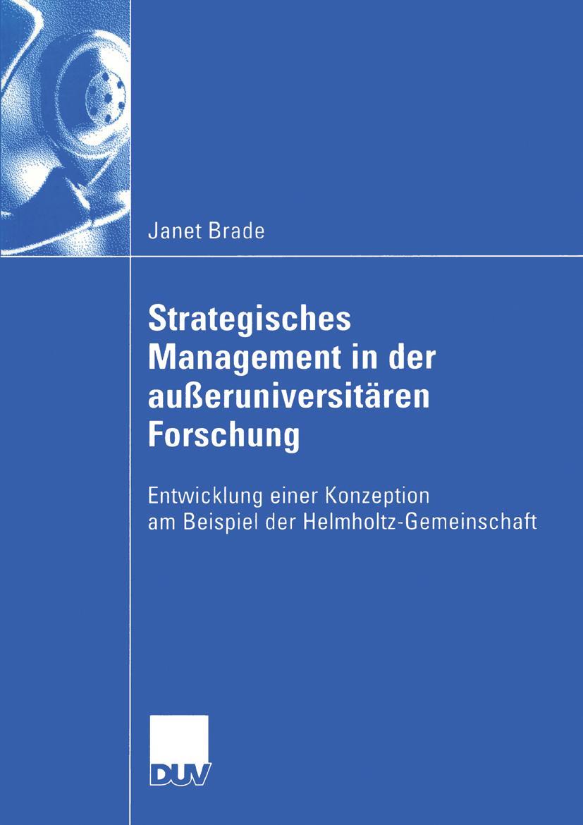 Vorderes Coverbild Strategisches Management in der außeruniversitären Forschung