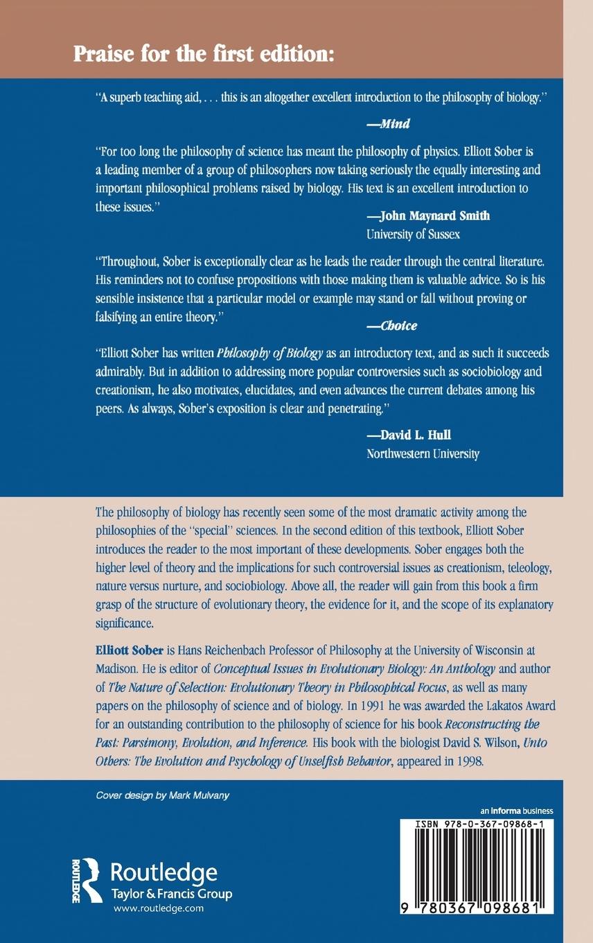 Rückseitencover Philosophy Of Biology