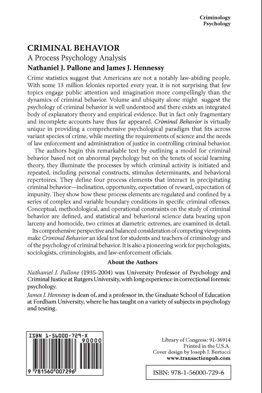 Rückseitencover Criminal Behavior