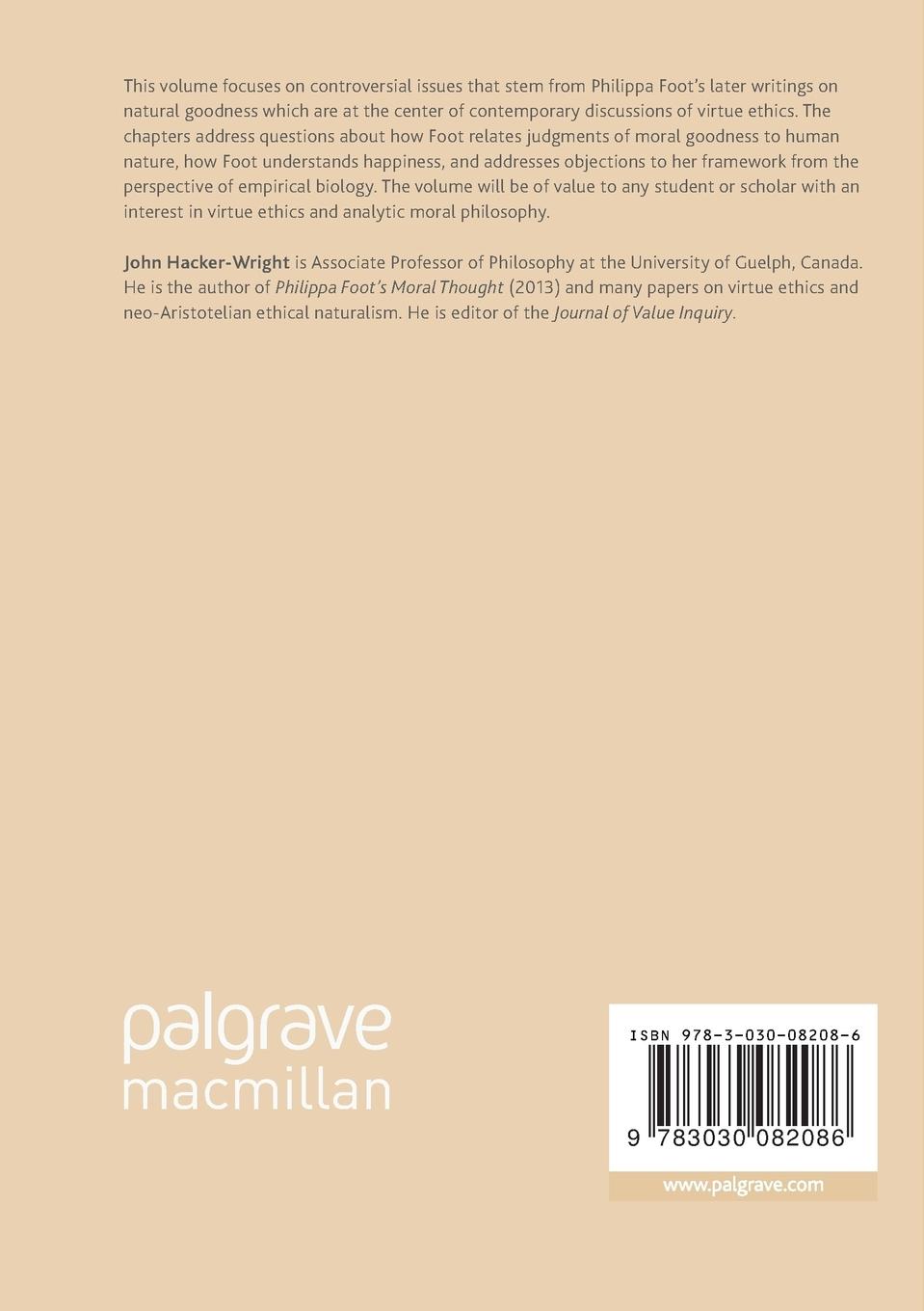 Rückseitencover Philippa Foot on Goodness and Virtue