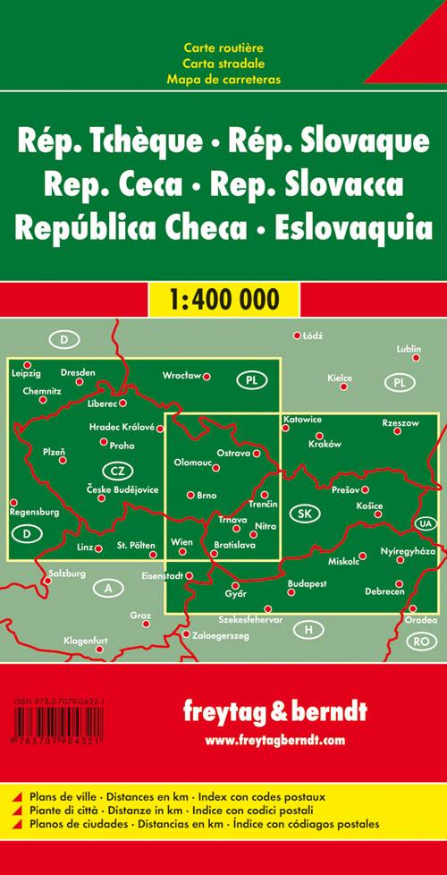 Rückseitencover Tschechische Republik / Slowakische Republik  1 : 400 000. Autokarte
