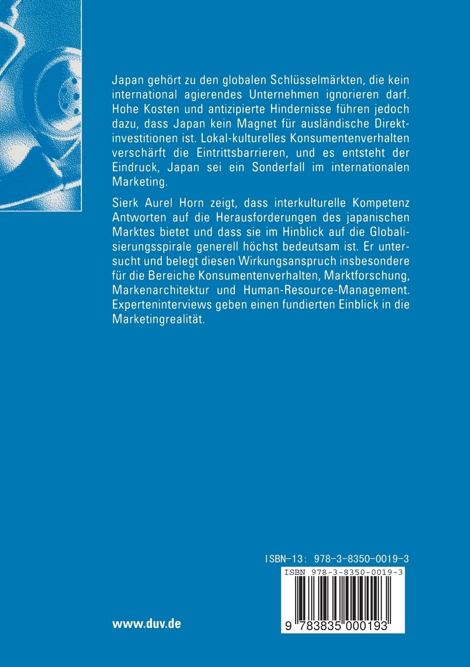 Rückseitencover Interkulturelle Kompetenz im Zugang zu japanischen Märkten