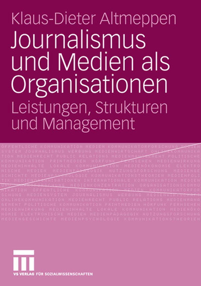 Vorderes Coverbild Journalismus und Medien als Organisationen