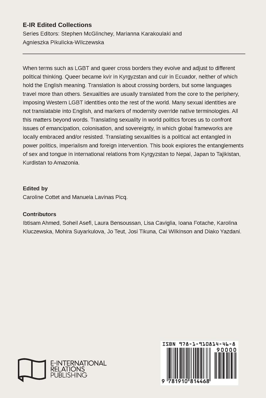 Rückseitencover Sexuality and Translation in World Politics