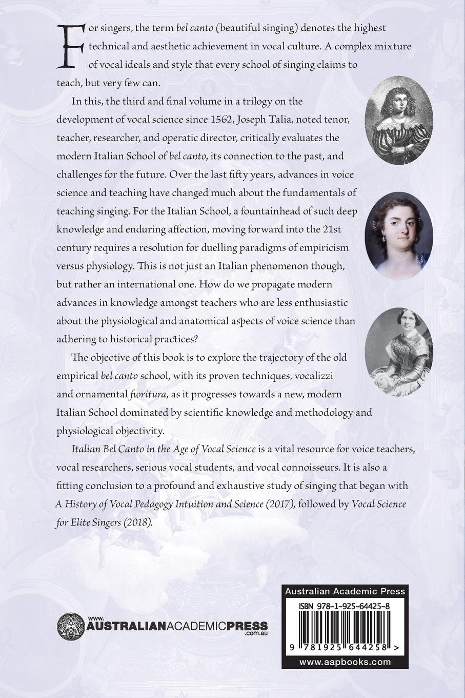 Rückseitencover Italian Bel Canto in the Age of Vocal Science