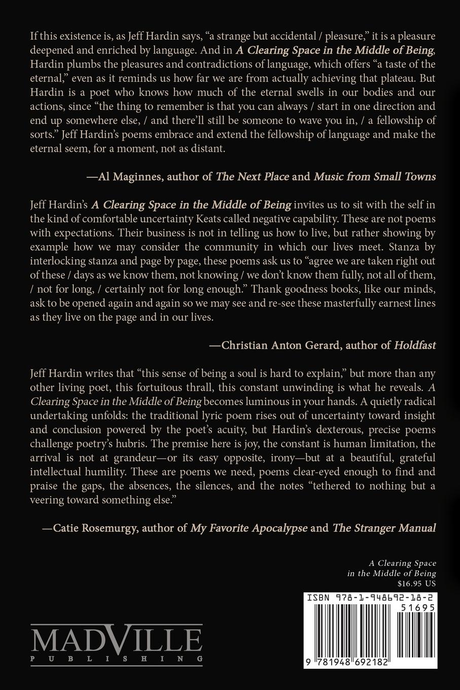 Rückseitencover A Clearing Space in the Middle of Being