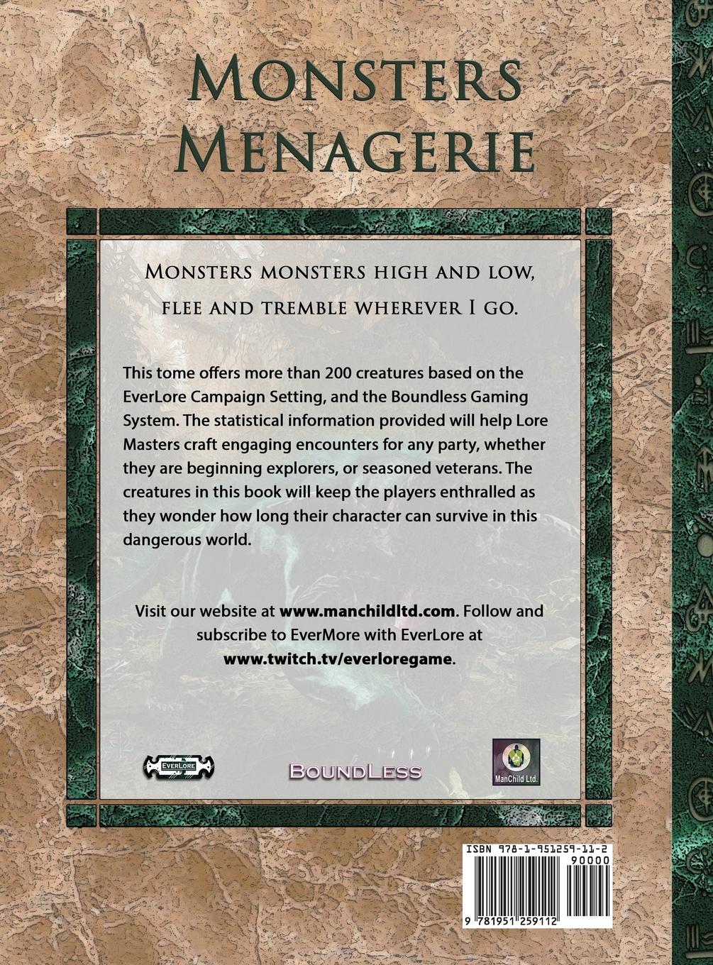 Rückseitencover Monsters Menagerie