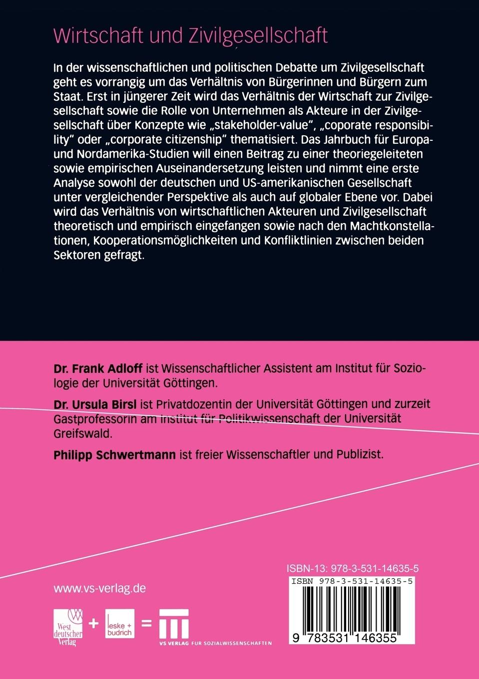 Rückseitencover Wirtschaft und Zivilgesellschaft