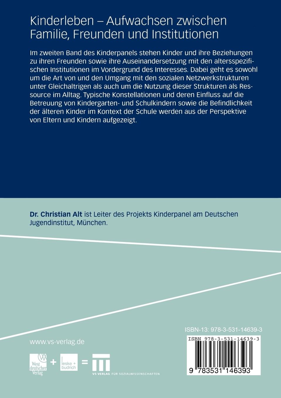 Rückseitencover Kinderleben - Aufwachsen zwischen Familie, Freunden und Institutionen