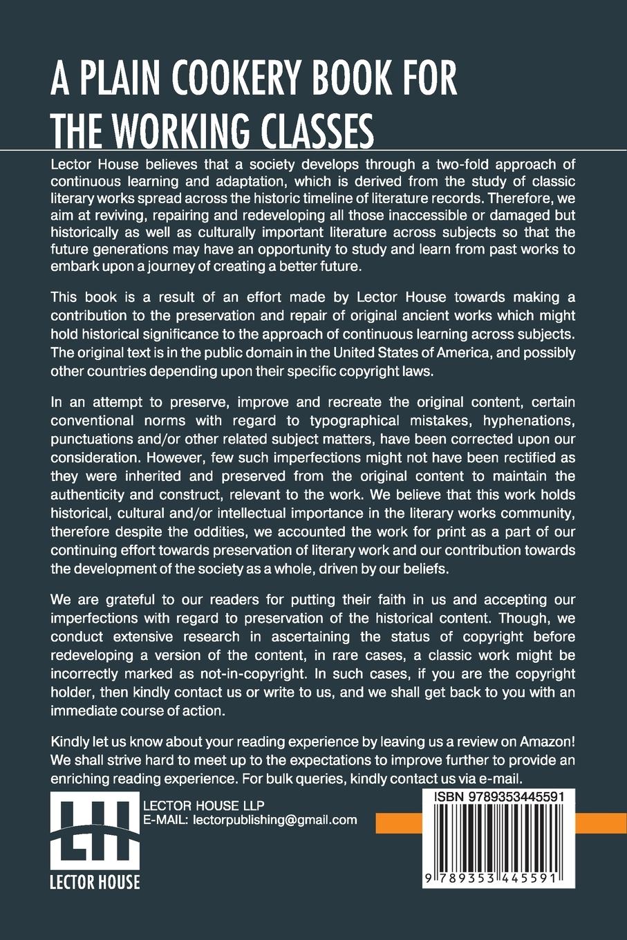 Rückseitencover A Plain Cookery Book For The Working Classes