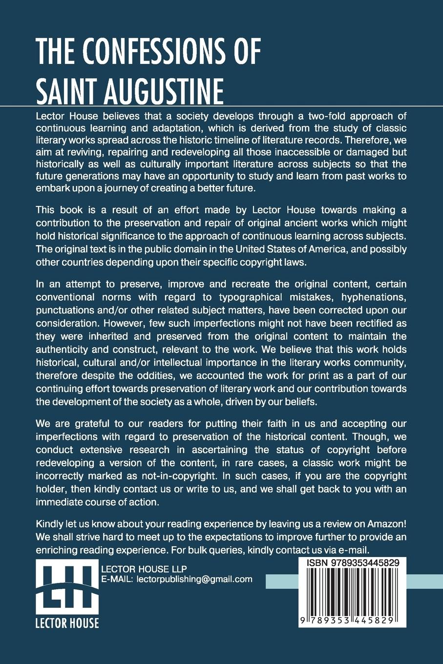 Rückseitencover The Confessions Of Saint Augustine