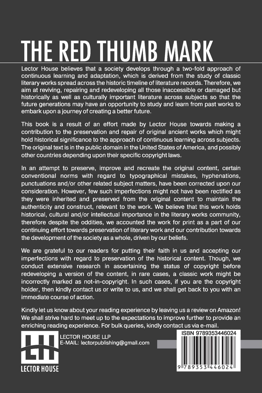 Rückseitencover The Red Thumb Mark