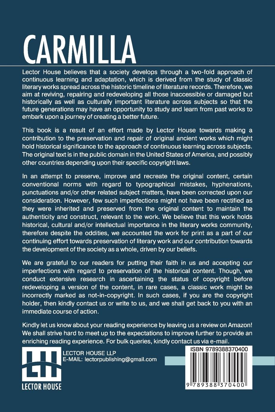 Rückseitencover Carmilla