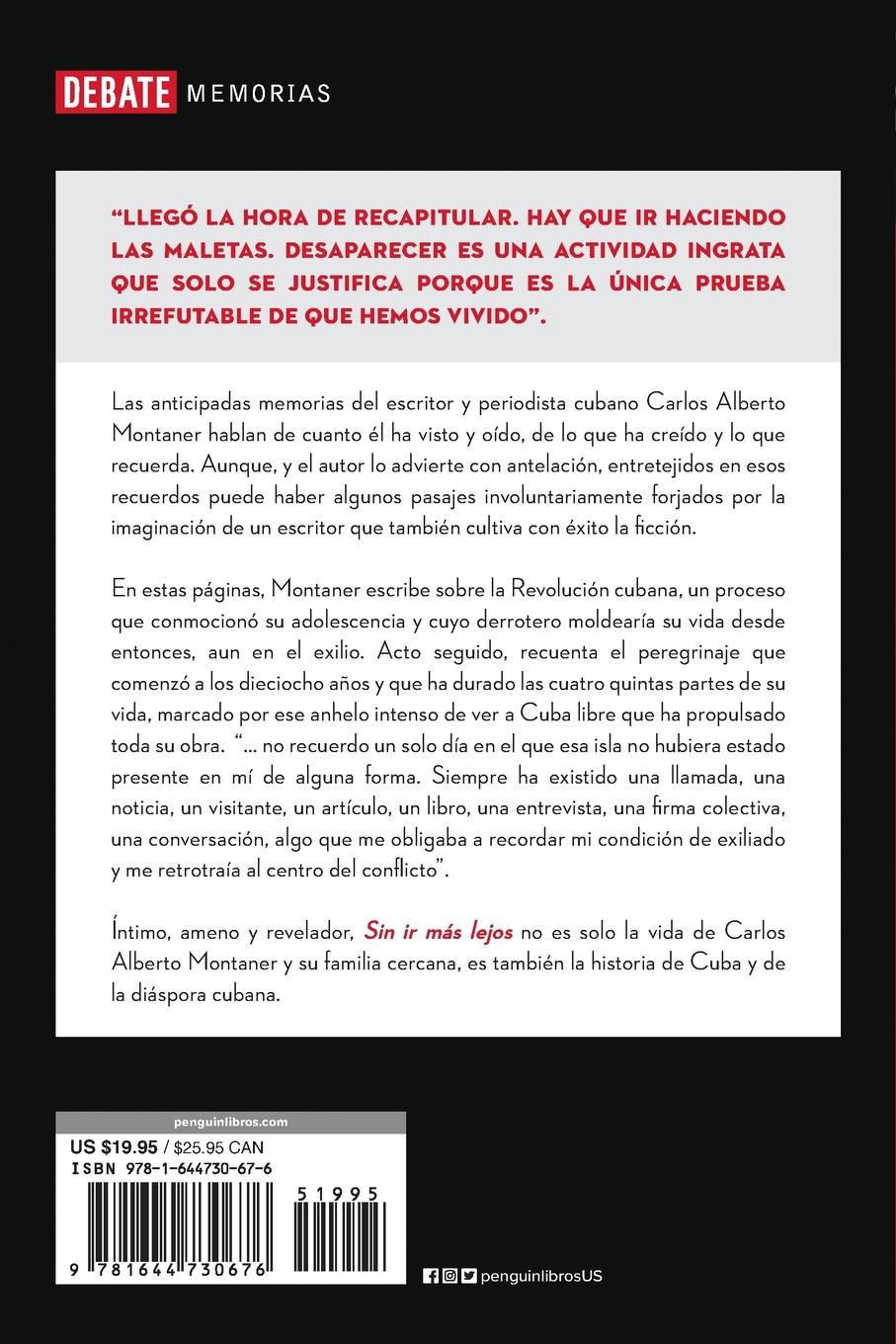 Rückseitencover Sin ir más lejos. Memorias / Without Going Further