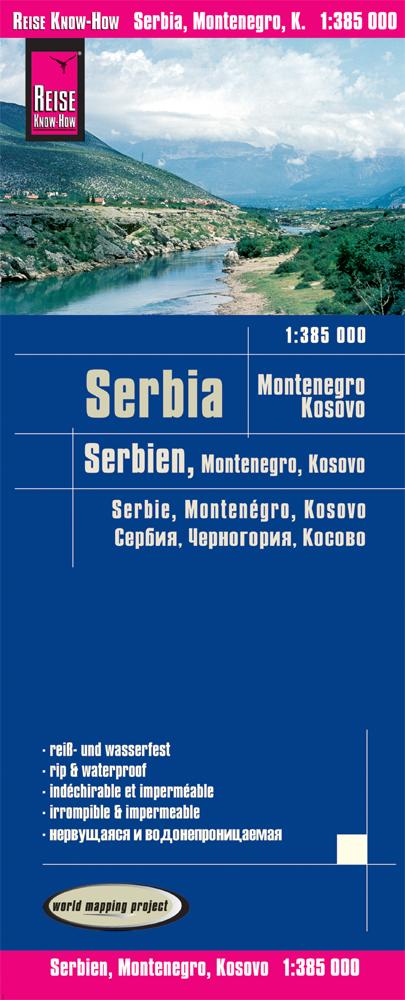 Vorderes Coverbild Reise Know-How Landkarte Serbien, Montenegro, Kosovo 1 : 385.000