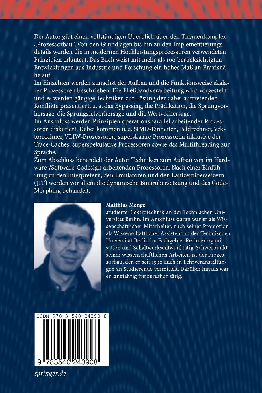 Rückseitencover Moderne Prozessorarchitekturen