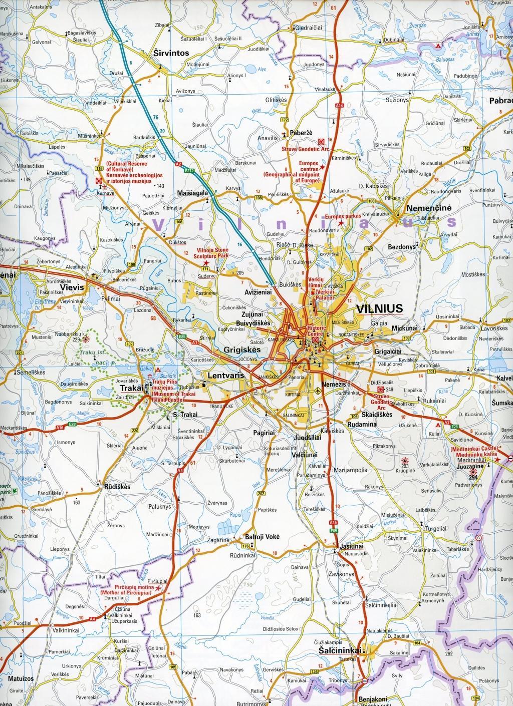 Beispielinhalt (Bild) Reise Know-How Landkarte Litauen und Kaliningrad 1 : 325.000