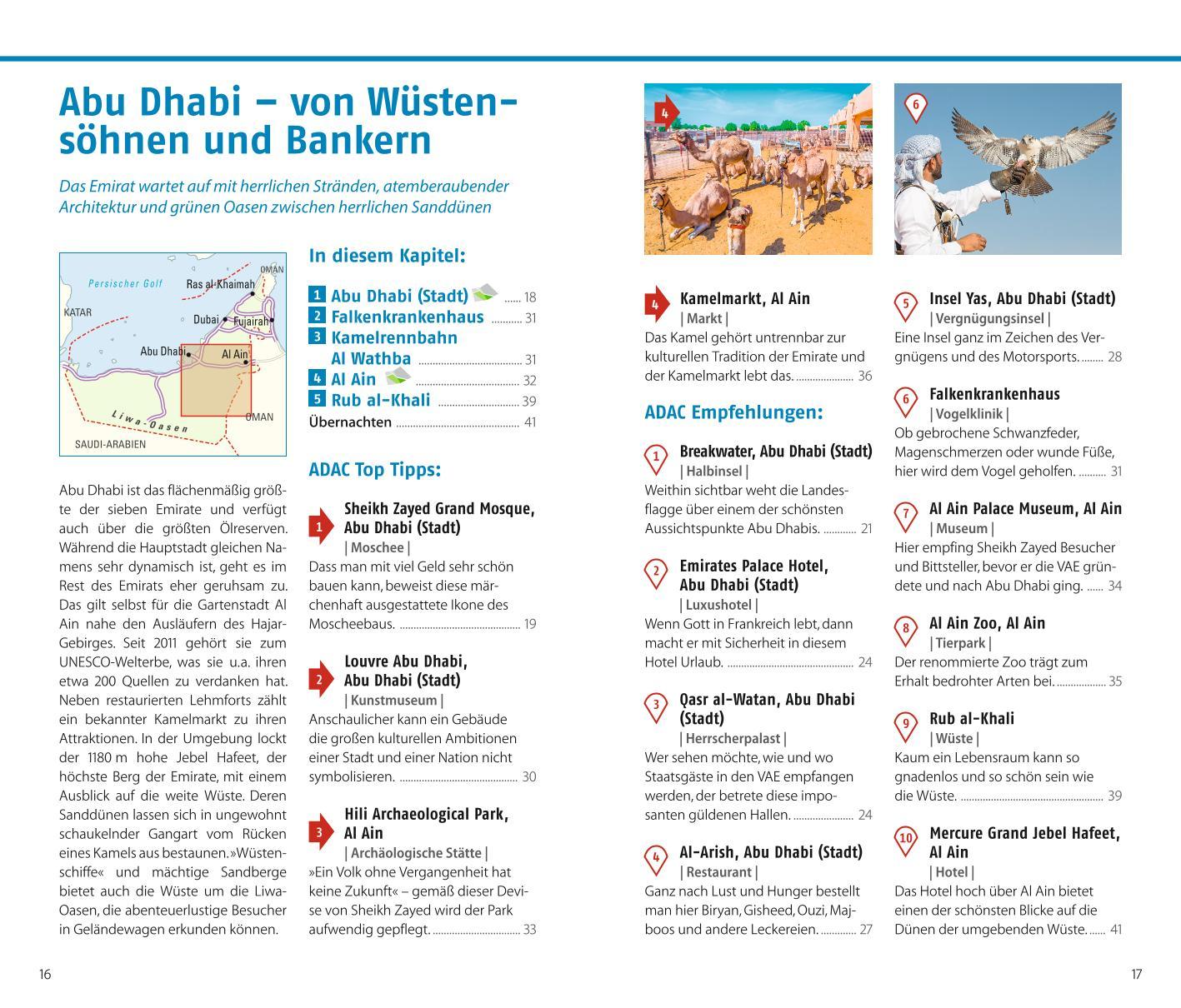 Beispielinhalt (Bild) ADAC Reiseführer Dubai und Vereinigte Arabische Emirate