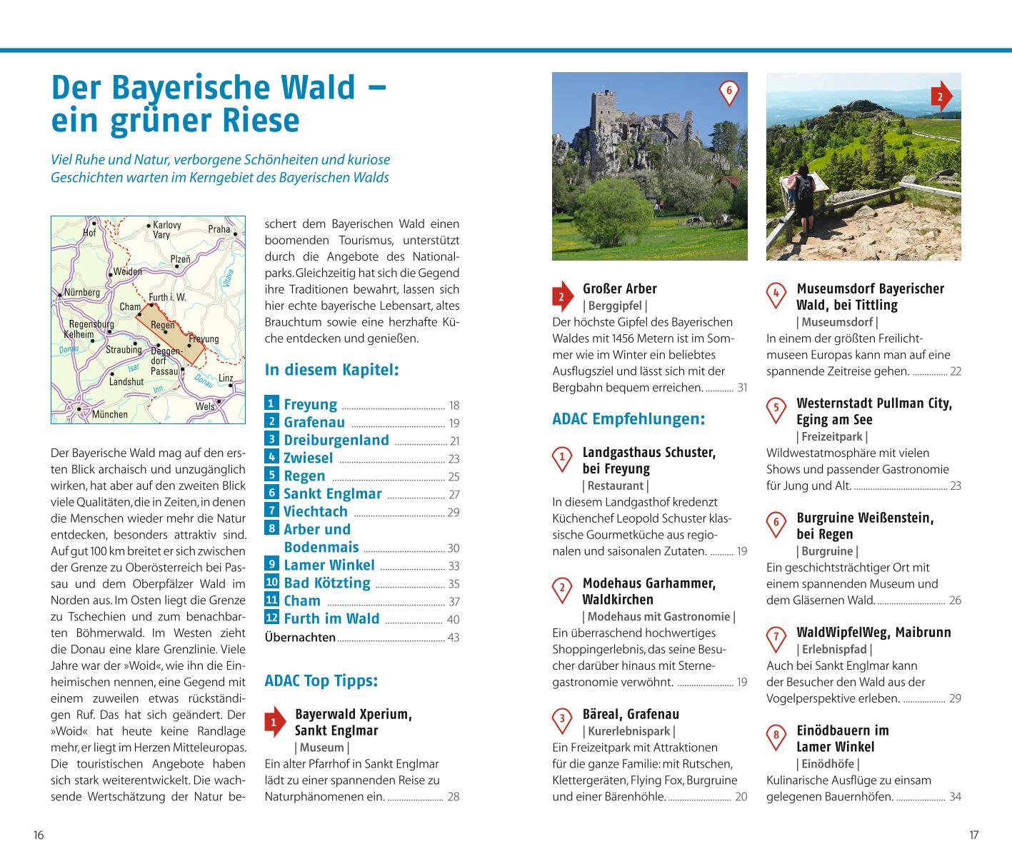 Beispielinhalt (Bild) ADAC Reiseführer Bayerischer Wald
