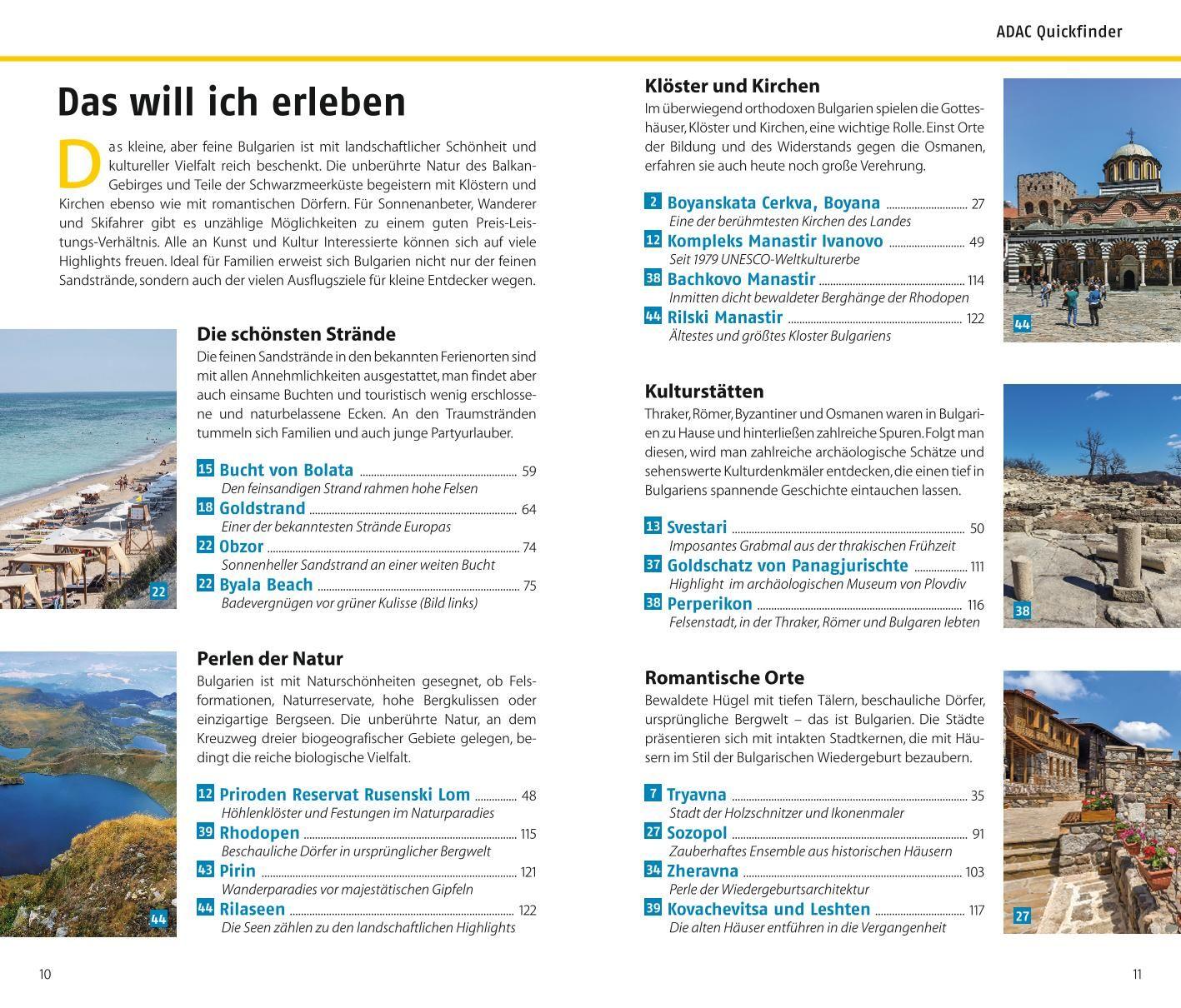 Beispielinhalt (Bild) ADAC Reiseführer Bulgarien