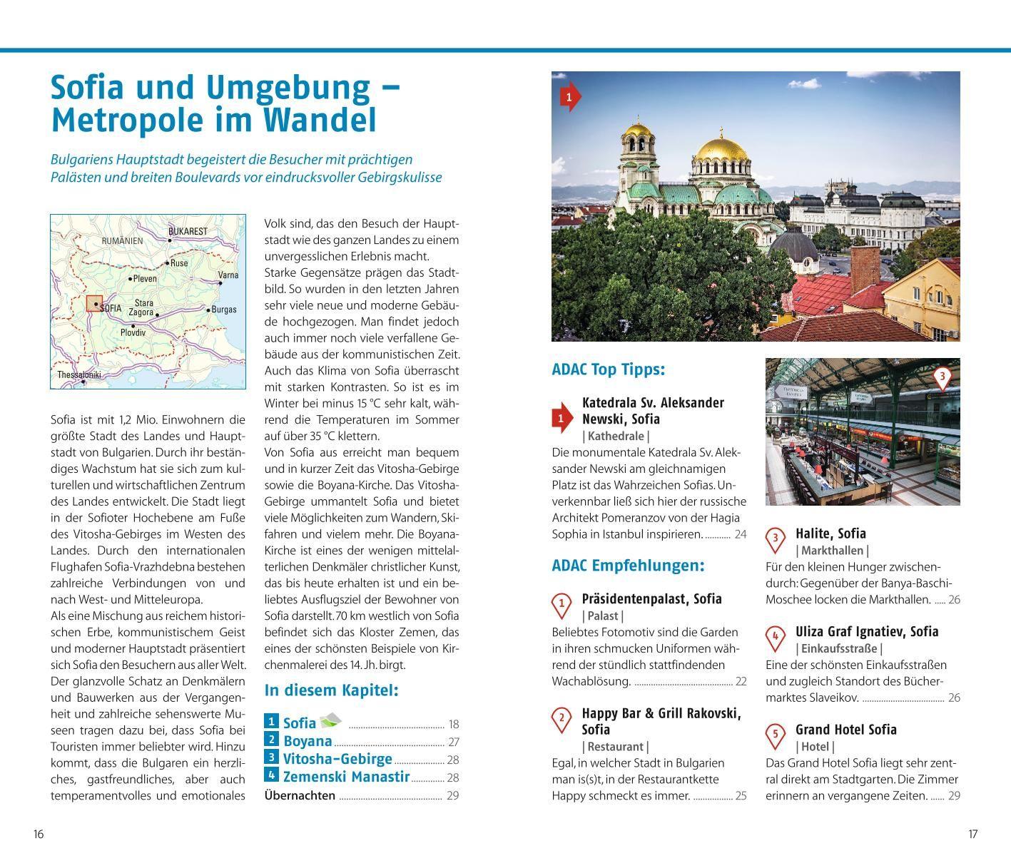 Beispielinhalt (Bild) ADAC Reiseführer Bulgarien