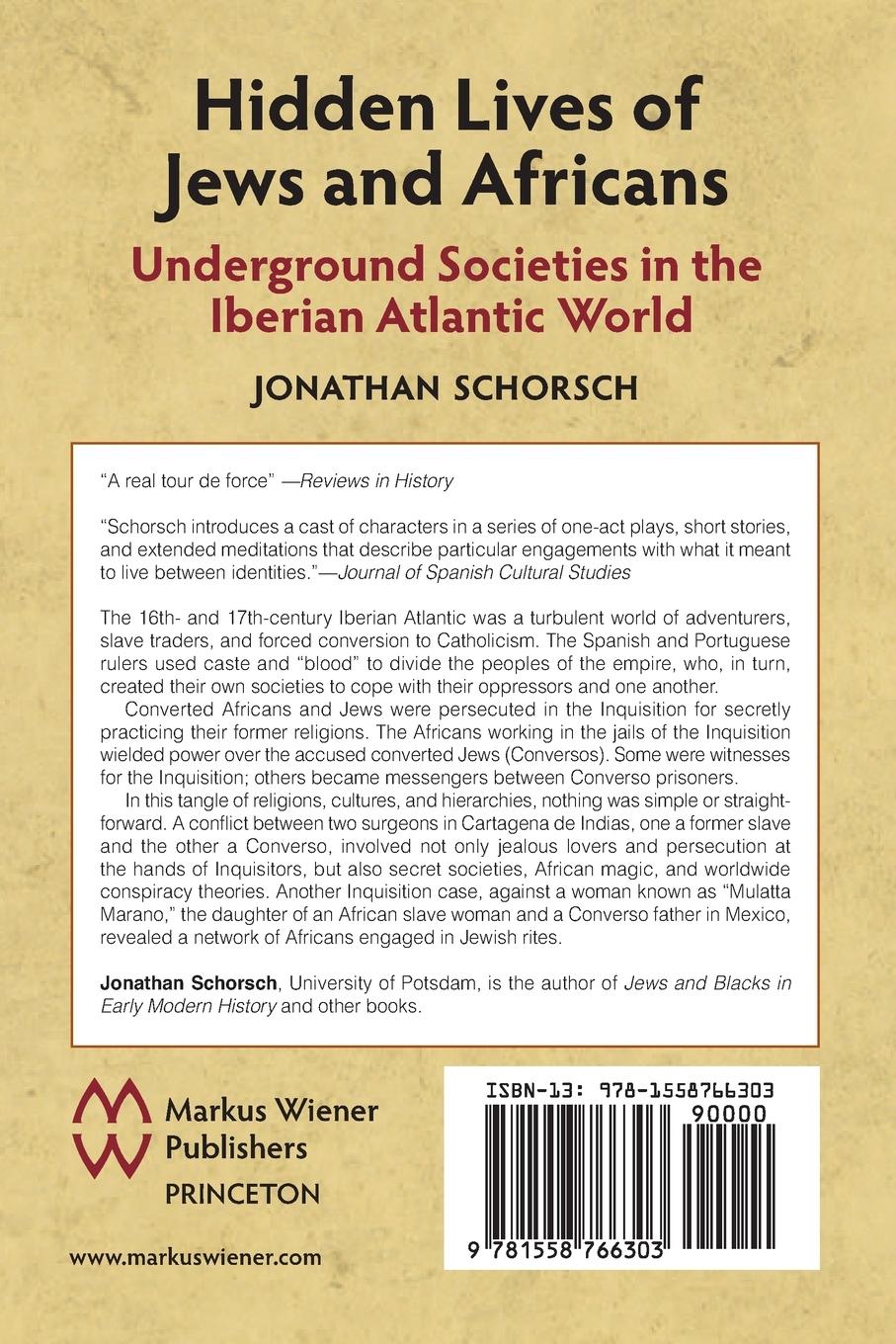 Rückseitencover Hidden Lives of  Jews and Africans