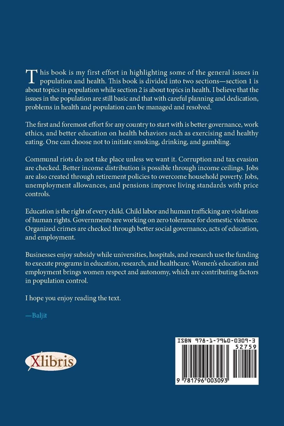 Rückseitencover Topics in Population and Health